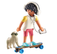 Playmobil My Life Boy With Skateboard & Dog 71612