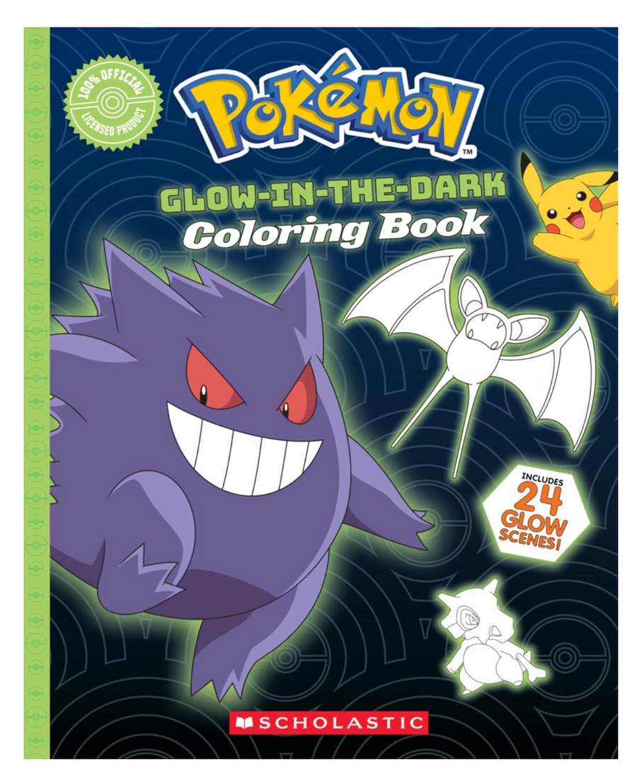 Scholastic Pokemon Glow In The Dark Colouring Book