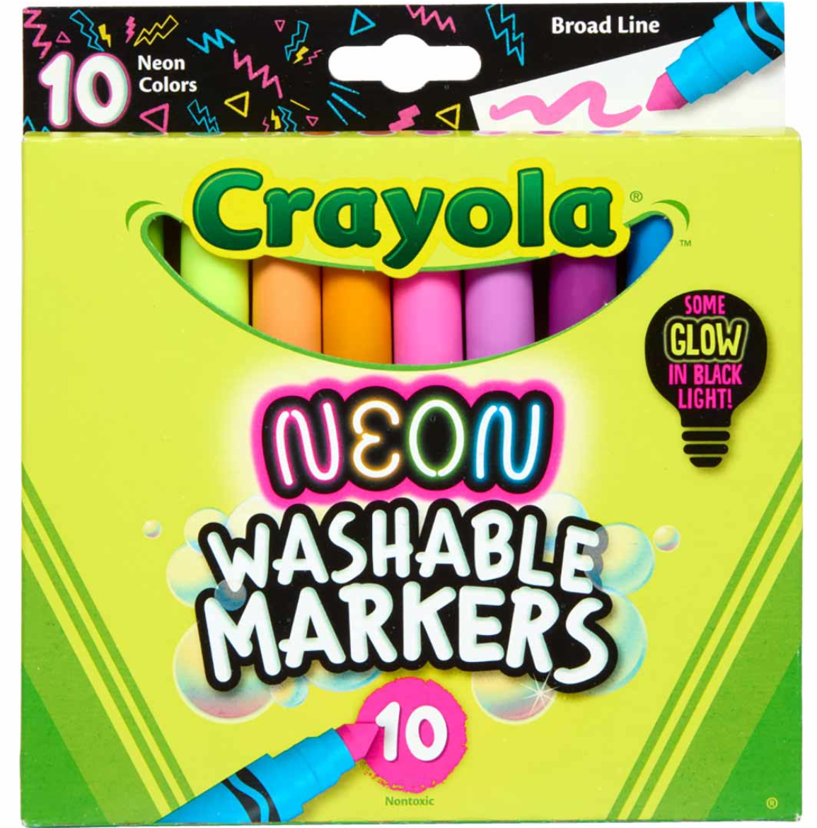 Crayola Neon Broadline 10ct Washable Markers
