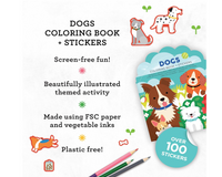 Petit Collage Dogs Coloring Book + Stickers