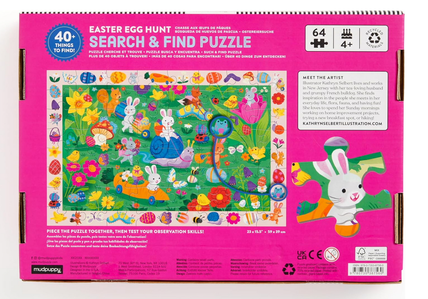Mudpuppy Easter Egg Hunt 64 Piece Search & Find Puzzle
