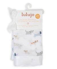 Lulujo 2pk - Puppy Muslin Cotton Security Blankets
