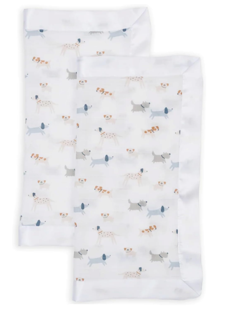 Lulujo 2pk - Puppy Muslin Cotton Security Blankets