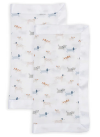 Lulujo 2pk - Puppy Muslin Cotton Security Blankets