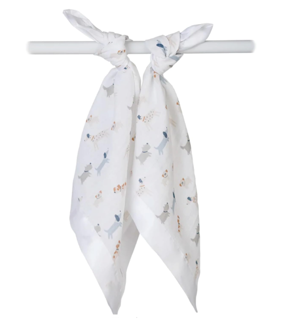 Lulujo 2pk - Puppy Muslin Cotton Security Blankets