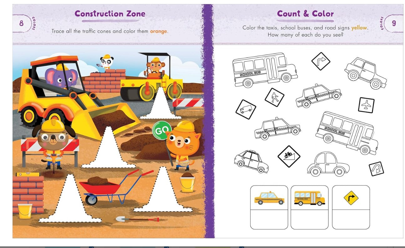 SourceBooks Preschool Activity Book Trucks, Cars and Airplanes