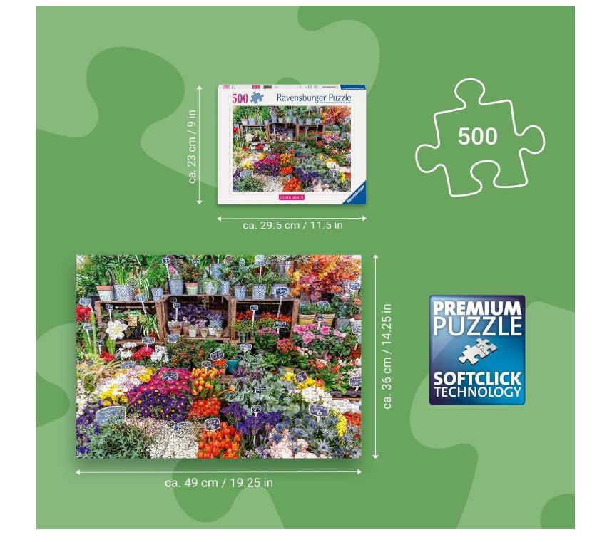 Ravensburger Flower Market, France 500 Piece