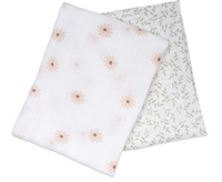 Lulujo 🍁Daisies Greenery 2 Pack Cotton Swaddles