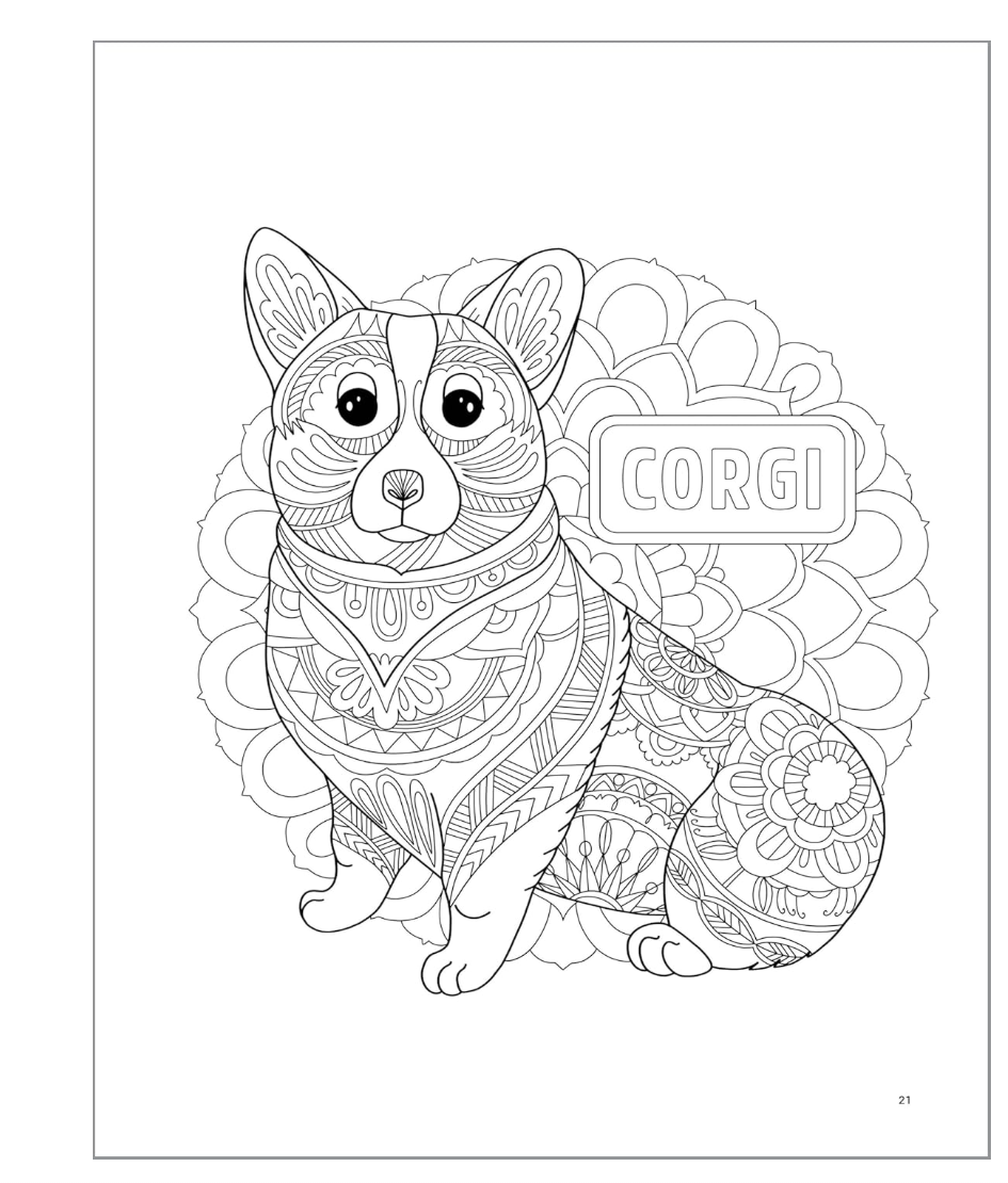 Stress Relief Dog Coloring Book 35 Detailed Designs for Adults