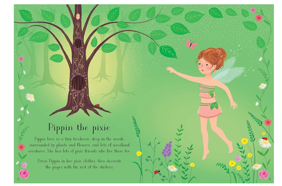 Usborne Little Sticker Dolly Dressing Pixie