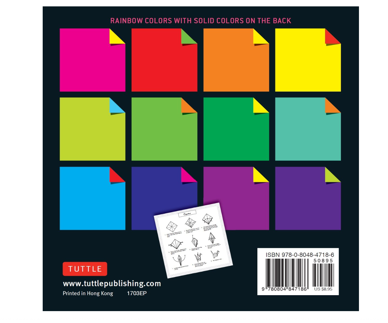 Tuttle Origami Paper 200 Sheets Rainbow Colors