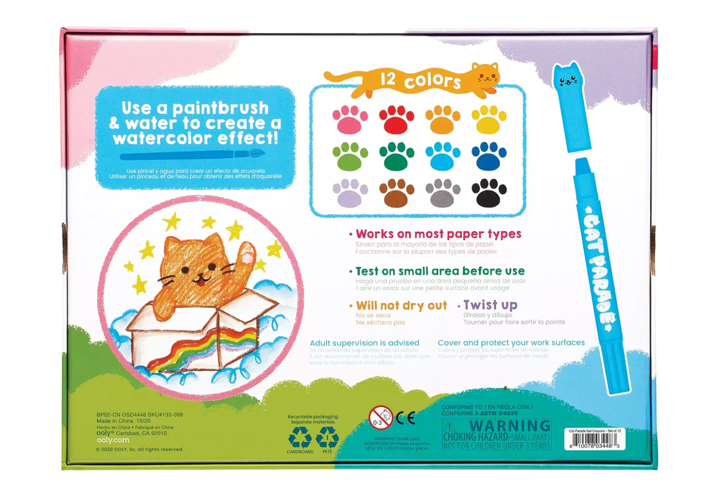 Bright Stripes: Cat Parade Twist-Up Watercolour Gel Crayons