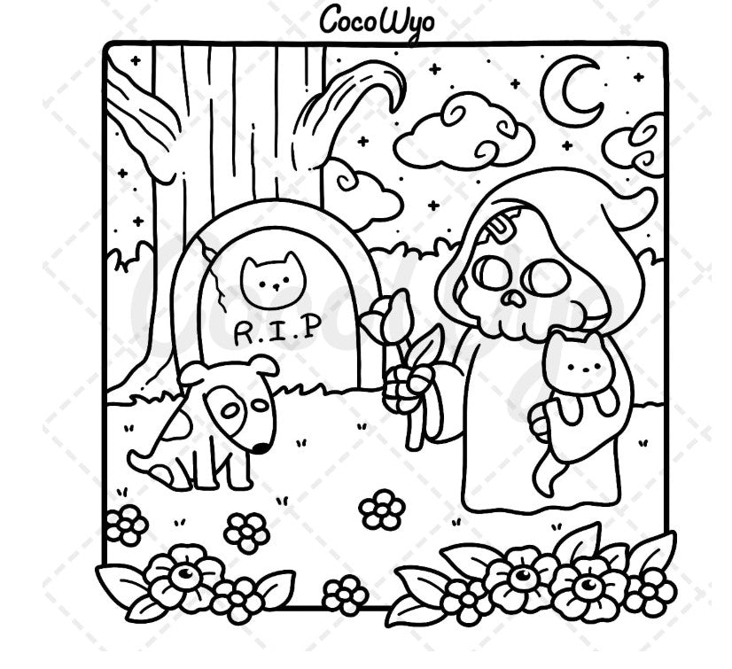 Spooky Cute Cute & Comfy Colouring Book Coco Wyo
