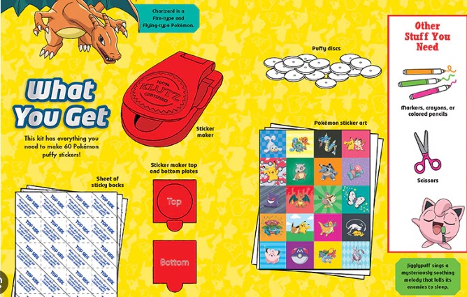 Klutz Pokemon Colour In 3-D Puffy Stickers