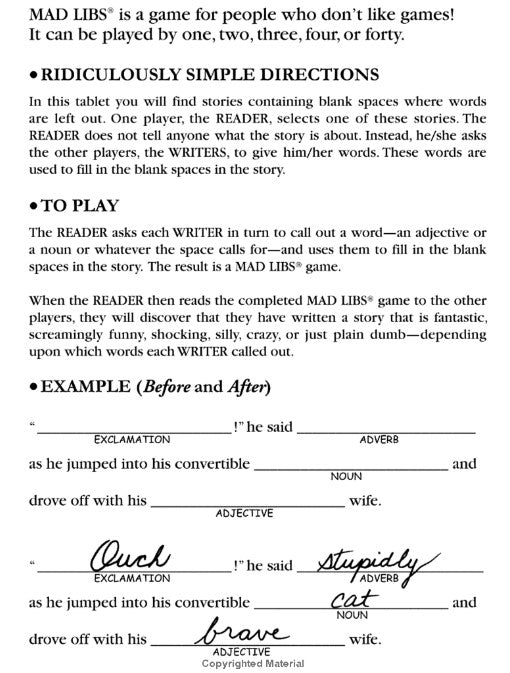 Mad Libs Mad About Animals