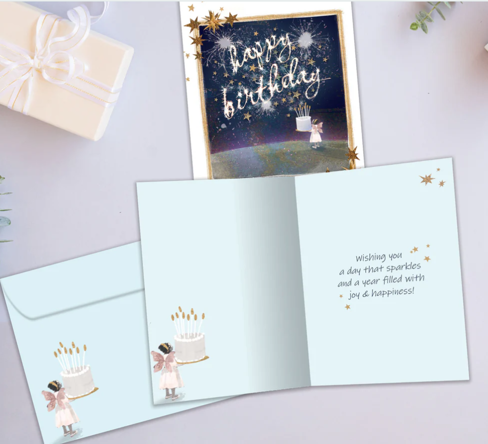 Tree Free Greeting Card Happy Birthday  - Sparkler