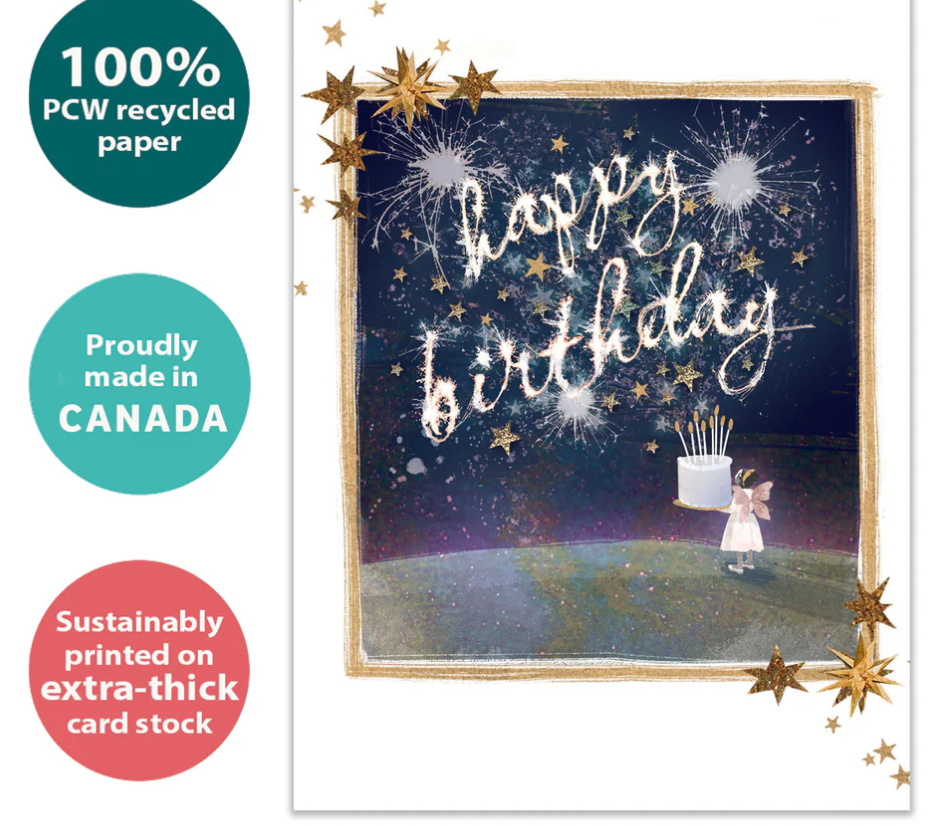 Tree Free Greeting Card Happy Birthday  - Sparkler