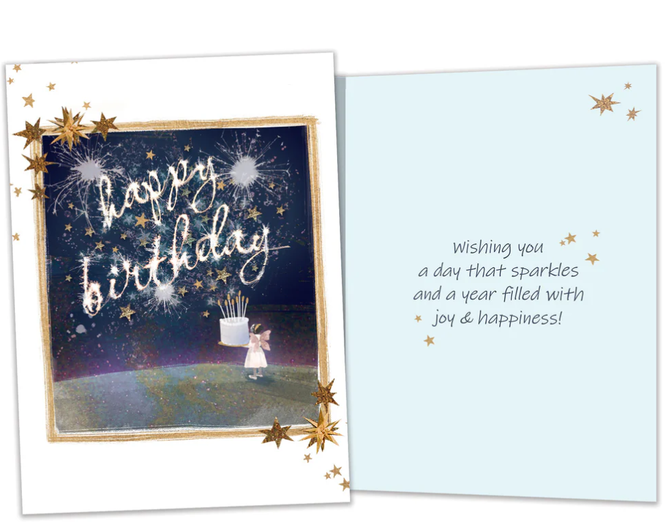 Tree Free Greeting Card Happy Birthday  - Sparkler