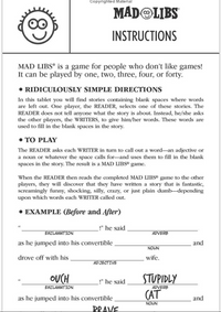 Mad Libs Stocking Stuffer