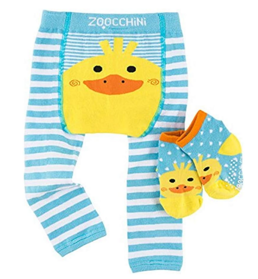 6-12 Months Puddles (Duck) - 3pc Legging & Sock Set