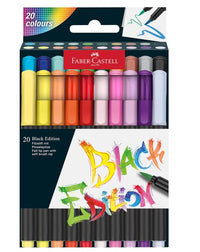 Faber-Castell Black Edition Felt Tip Brush Pen 20 Pack