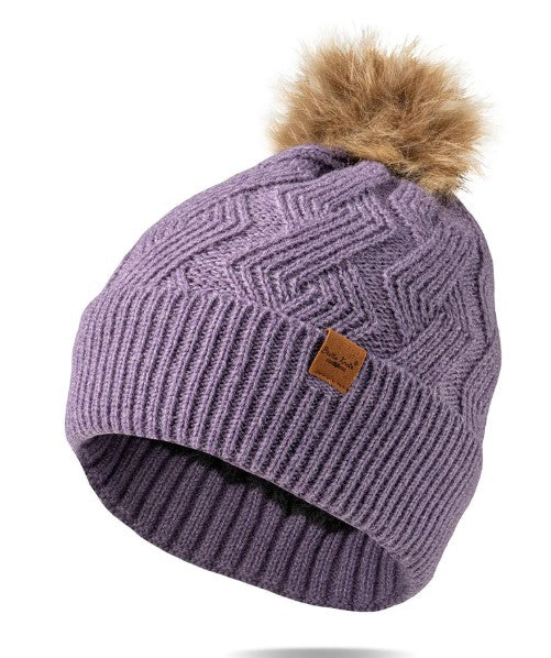 Britt's Knitt's Purple Mainstay 2.0 Pom Hat