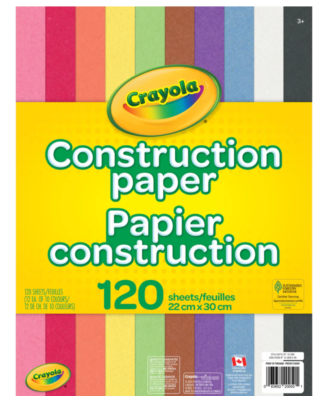 Crayola 120 Count Construction Paper
