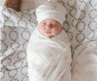 Lulujo 🍁Bows Vintage Swaddle Muslin Blanket
