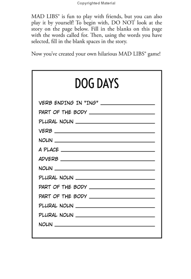 Dog Ate My Mad Libs