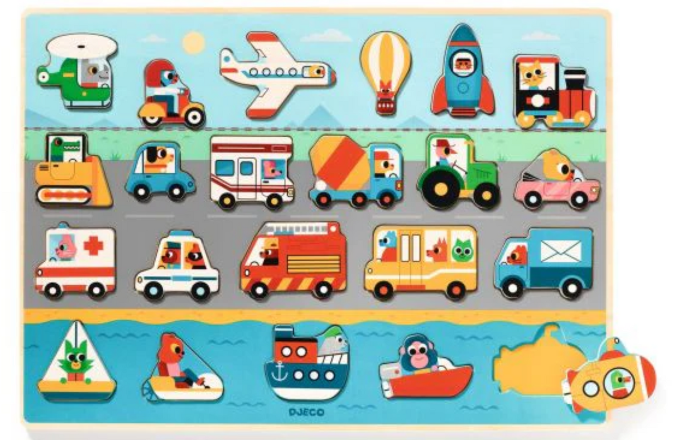 Djeco Vroom Wooden Puzzle