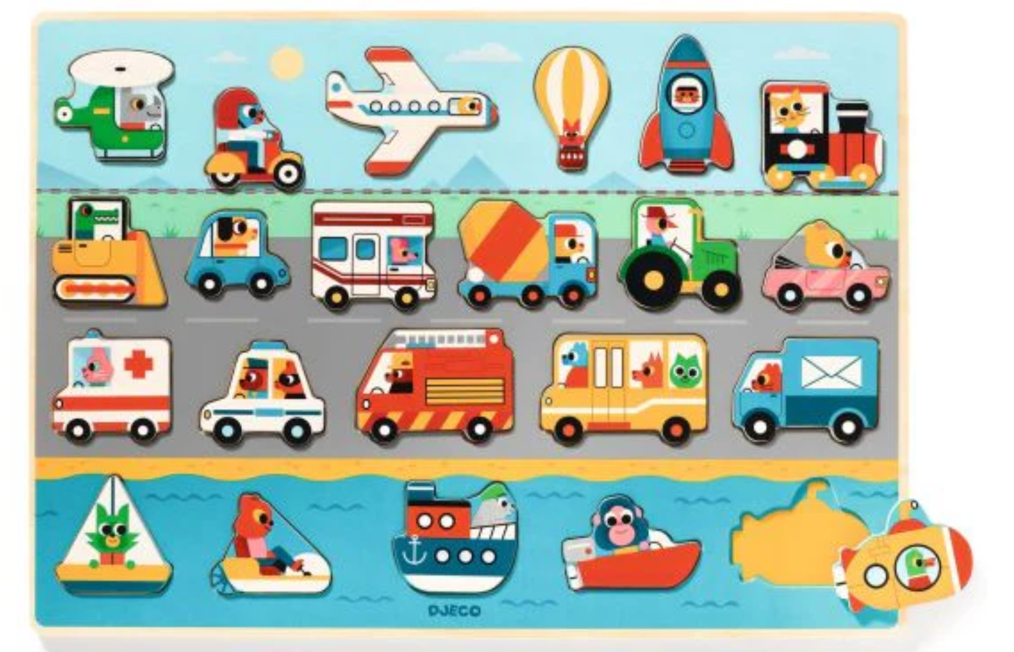 Djeco Vroom Wooden Puzzle