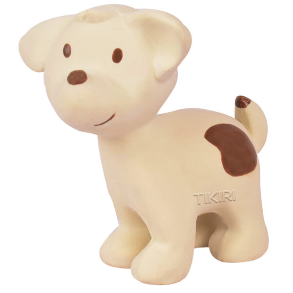 Tikiri Puppy Organic Natural Rubber Rattle, Teether & Bath Toy