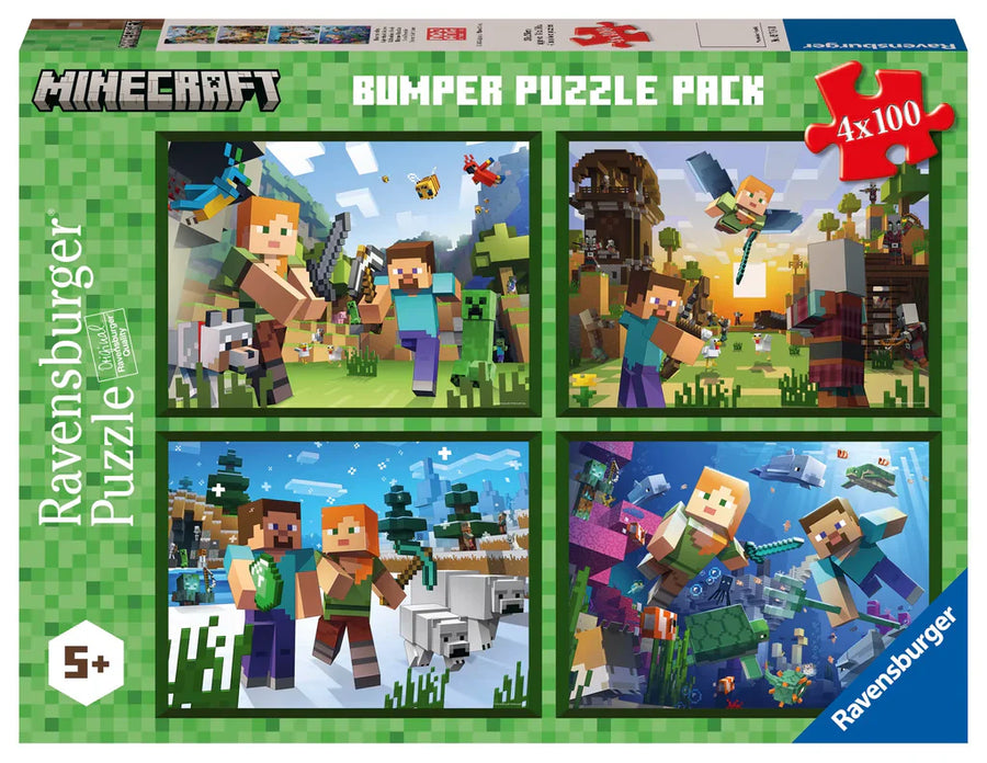 Ravensburger Minecraft 4 x 100 Piece Puzzle