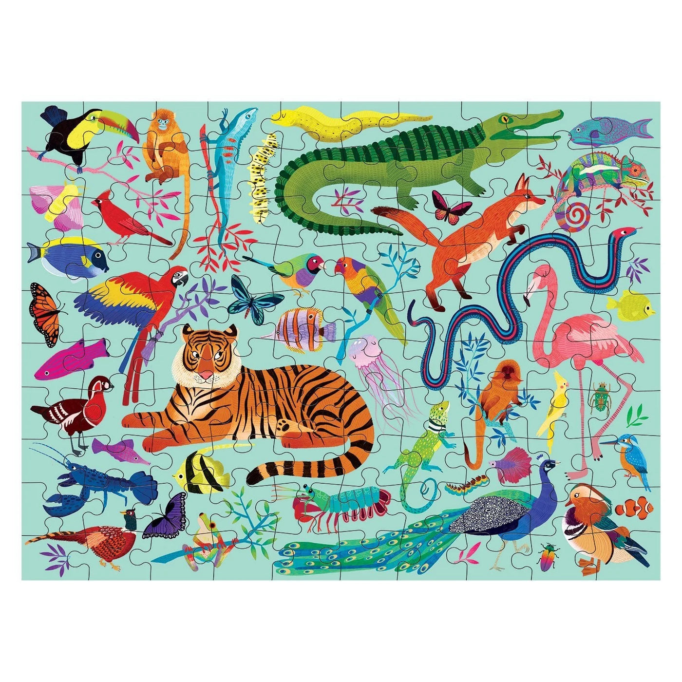 Mudpuppy Animal Kingdom Puzzle 100pc Double Sided