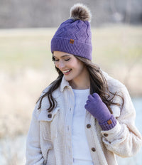Britt's Knitt's Purple Mainstay 2.0 Pom Hat