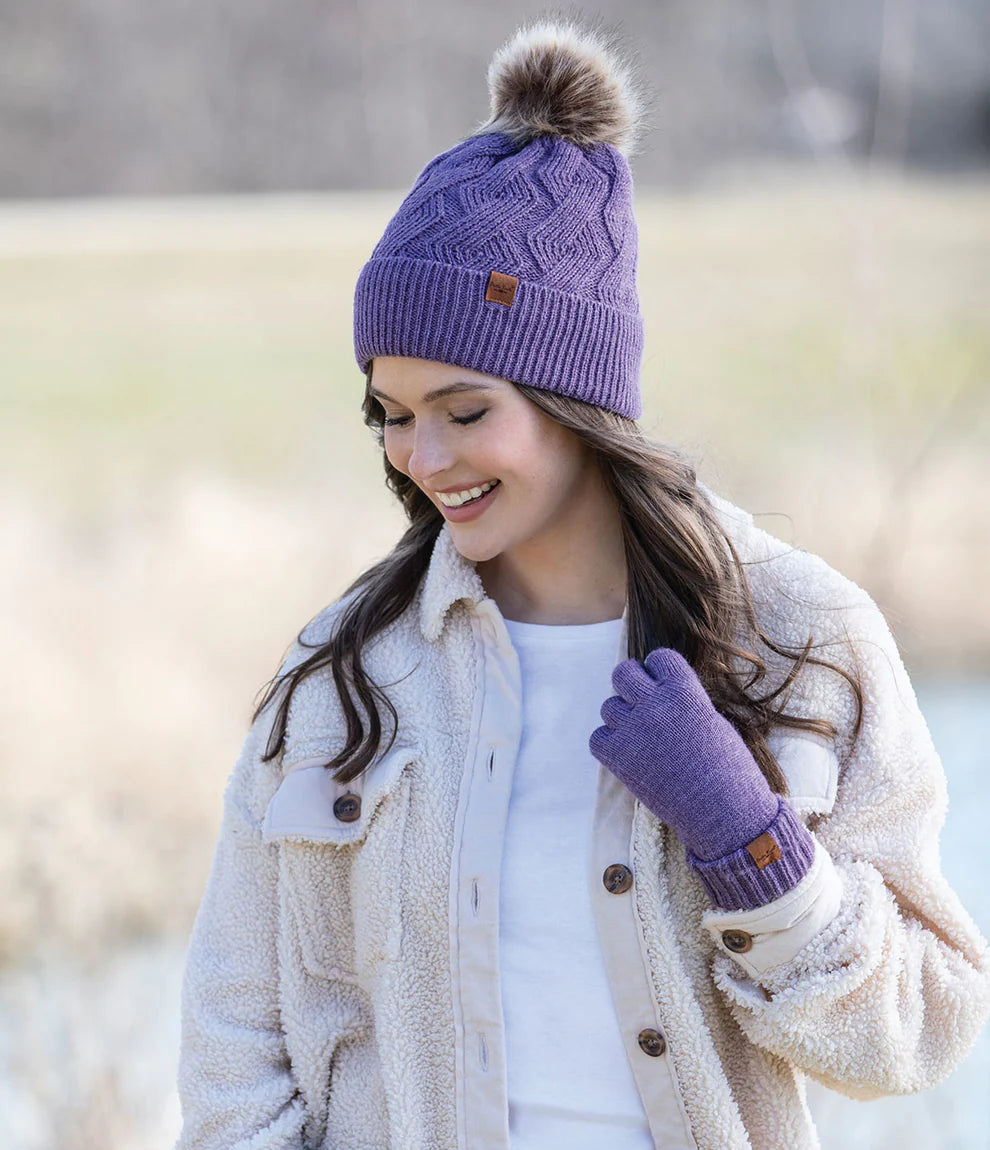 Britt's Knitt's Purple Mainstay 2.0 Pom Hat