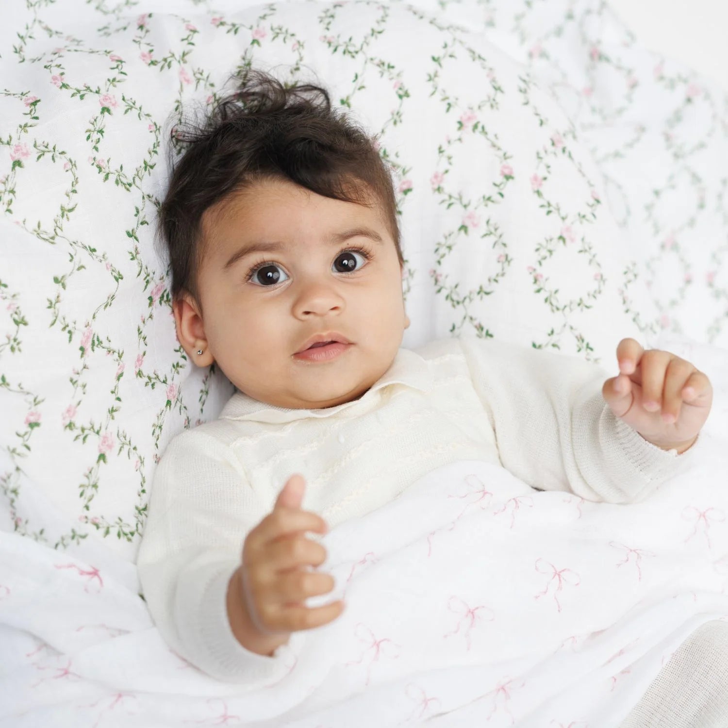 Lulujo Bows/Rose Trellis 2 Pack Swaddle