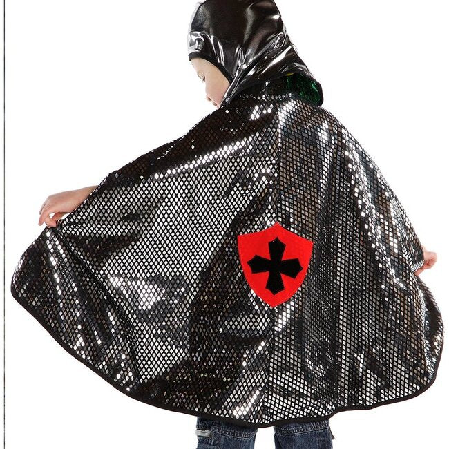 Great Pretenders Reversable Dragon Knight Cape Green/Silver 5-6 Years