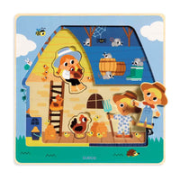 Djeco Chez Moo 12 Piece Wooden Puzzle