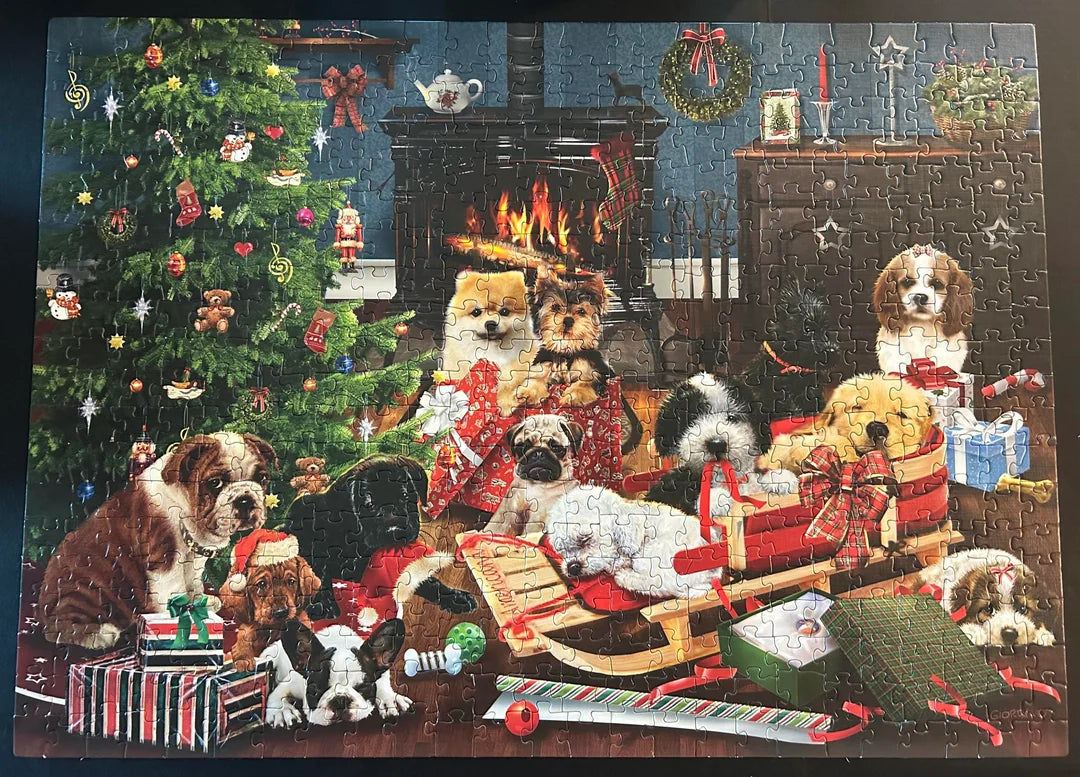 Cobble Hill Christmas Puppies 500 Piece