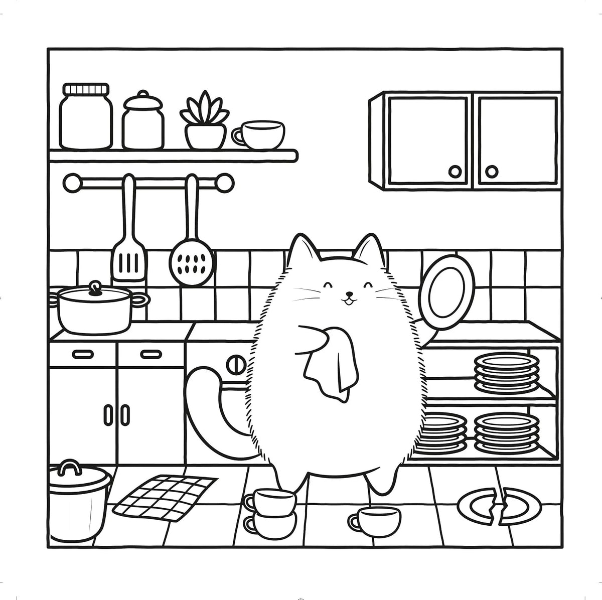 Cozy Kitty Corner Cute and Very Cozy Colouring