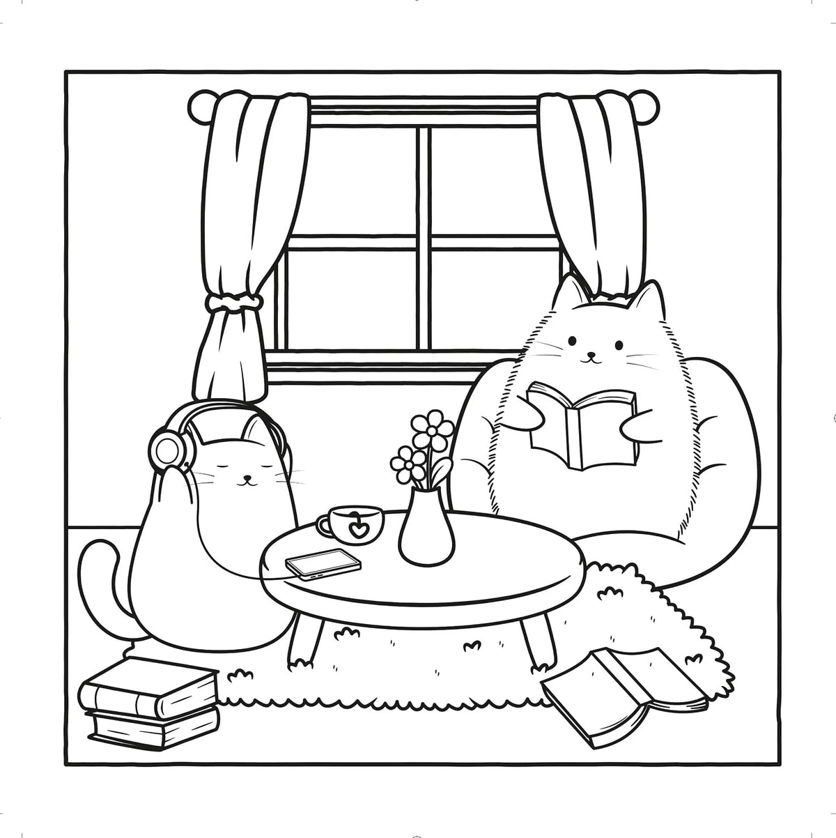 Cozy Kitty Corner Cute and Very Cozy Colouring