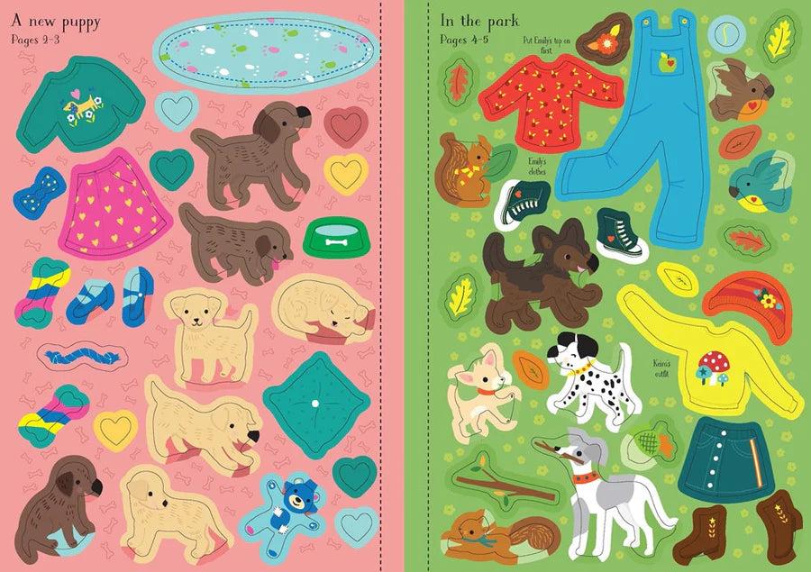 Usborne Little Sticker Dolly Dressing Puppies