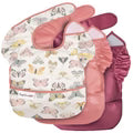 Tiny Twinkle Flutter Ruffle Mess-Proof Easy Bib - 3pk