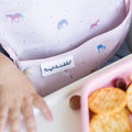Tiny Twinkle Unicorn + Rainbow + Burgandy Ruffle Mess-Proof Easy Bib - 3pk