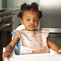 Tiny Twinkle Unicorn + Rainbow + Burgandy Ruffle Mess-Proof Easy Bib - 3pk