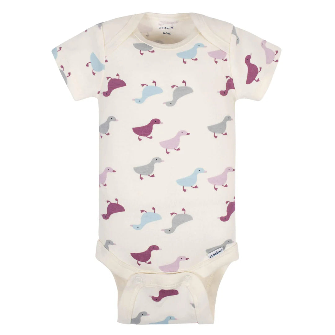 Gerber Duckling 5 Pack Short Sleeve Onsie 12 Months