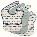 Tiny Twinkle Vintage Cars Mess-Proof Easy Bib - 3pk