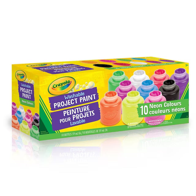 Crayola Project Paint Jars 10pk Washable - Neon