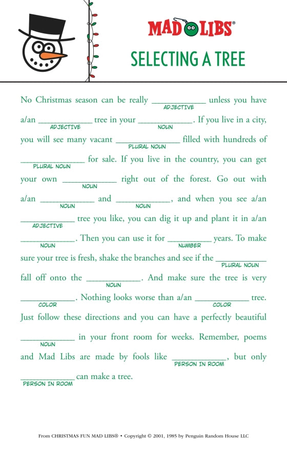 Christmas Fun Mad Libs Deluxe Stocking Stuffer Edition